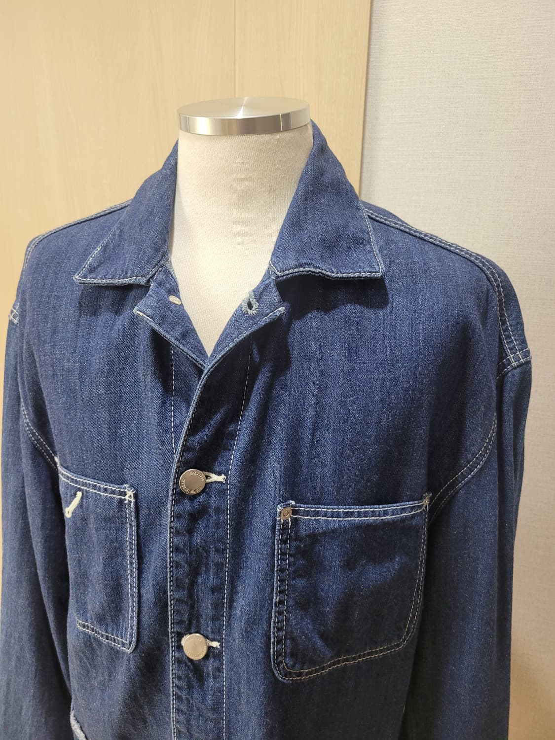스파오 SPAO 남자 오버핏 데님 워크자켓 XL 딥블루 상품이미지3