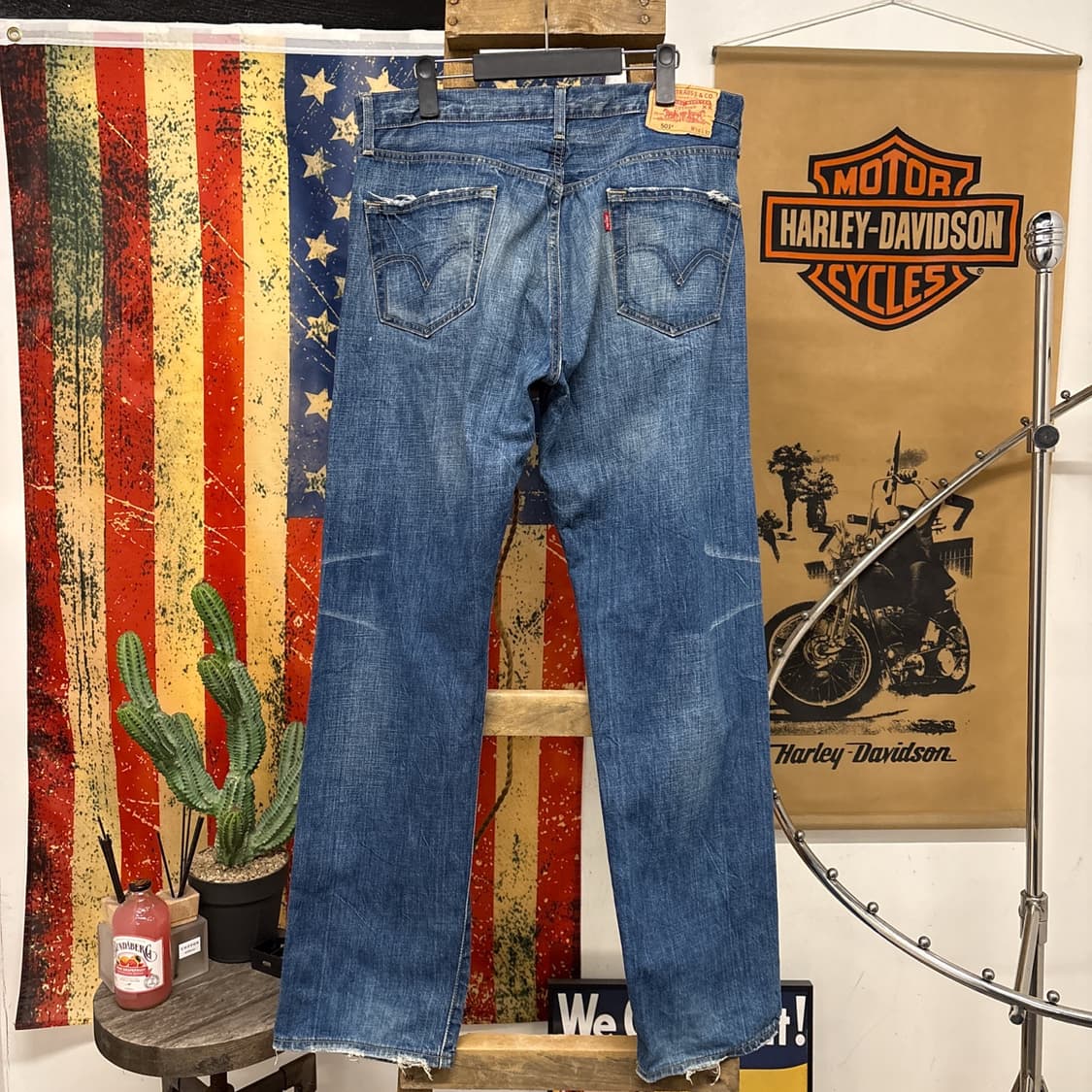 00s 리바이스501 버튼 플라이 빈티지 데미지 스트레이트 데님팬츠N84 상품이미지2