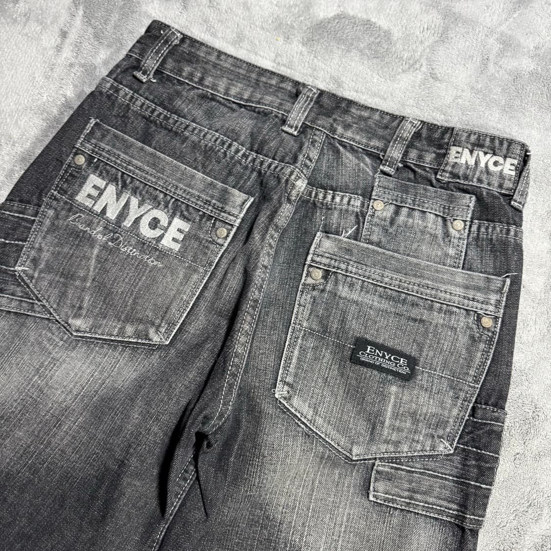 90s Enyce 요세미티 y2k 패치워크 워싱 데님팬츠 상품이미지9