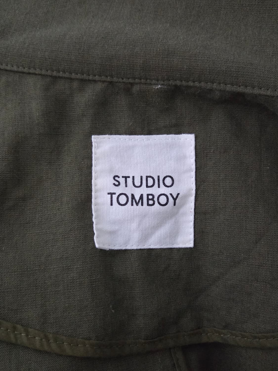 [스튜디오 톰보이] 린넨 코튼 투포켓 크롭 셔츠 자켓 | 00215 상품이미지3