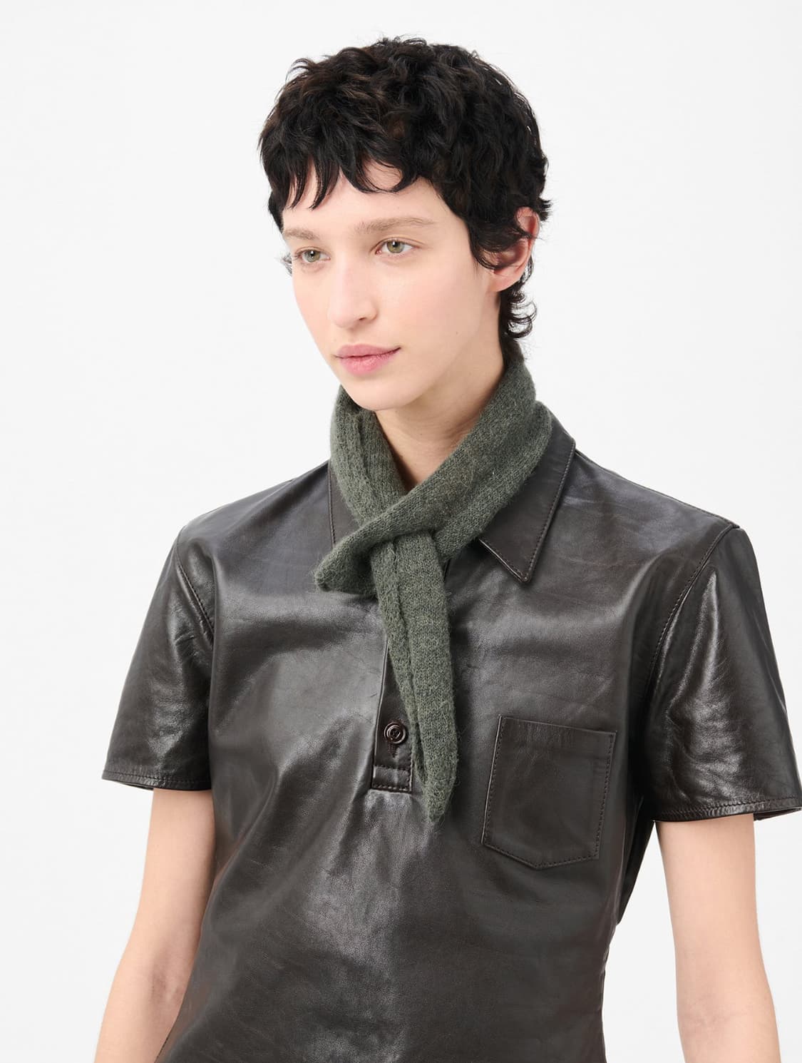 아워레가시 알파카 스카프 모스그린 상품이미지3