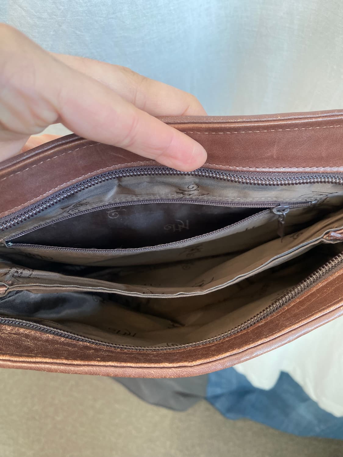 브라운 레더 크로스백 상품이미지6