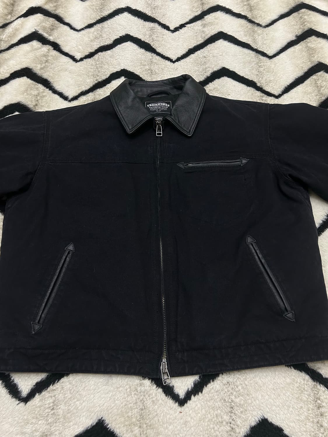 [M]프리즘웍스 헤비 컨버스 디스트로이드 워크자켓/블랙 상품이미지2