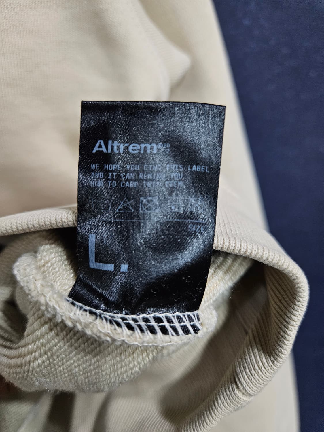 Altrem 알트램 베이지 남성 오버핏 100~105 맨투맨  상품이미지7