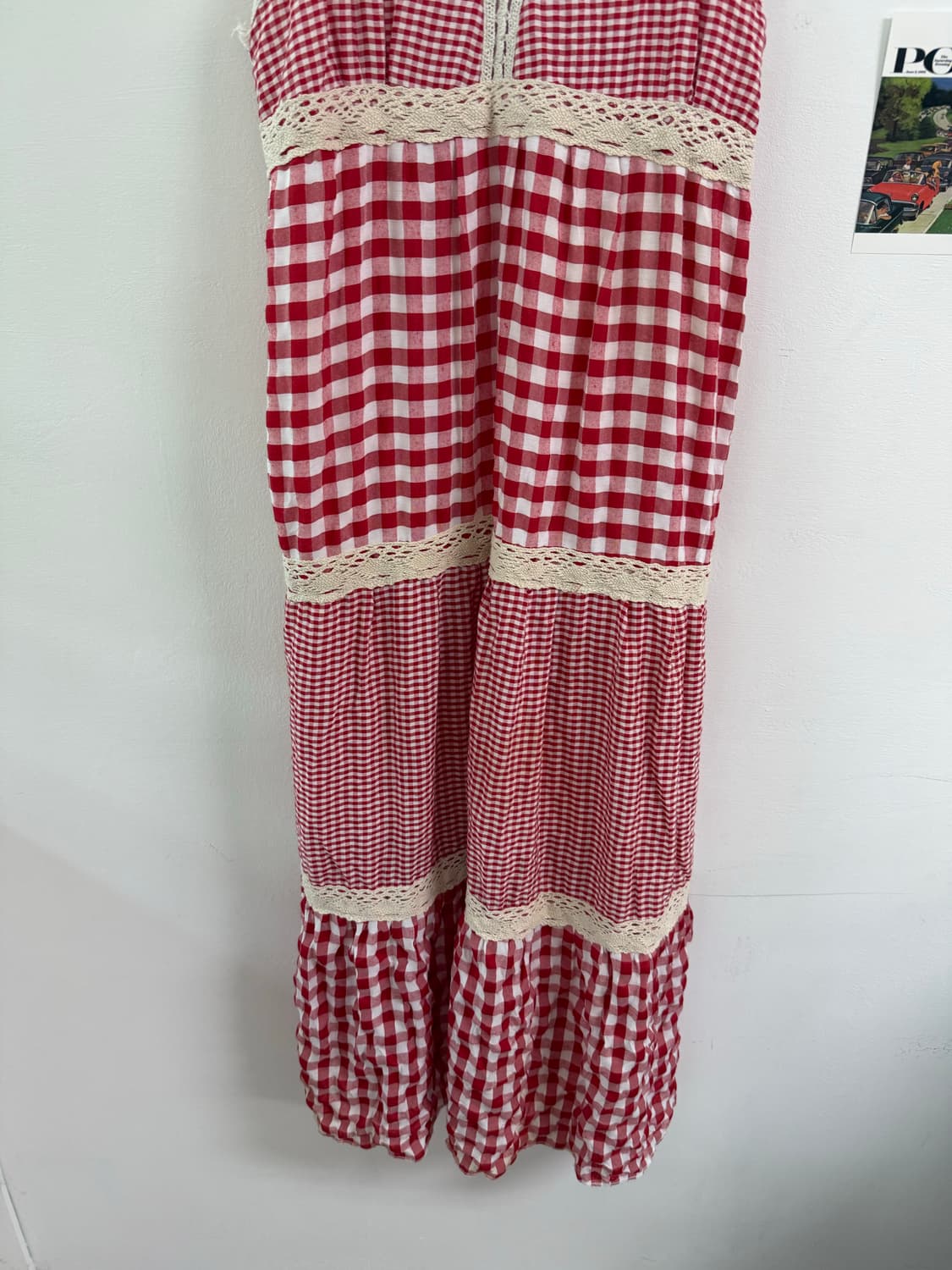 Japan check crochet onepiece 체크원피스  상품이미지4