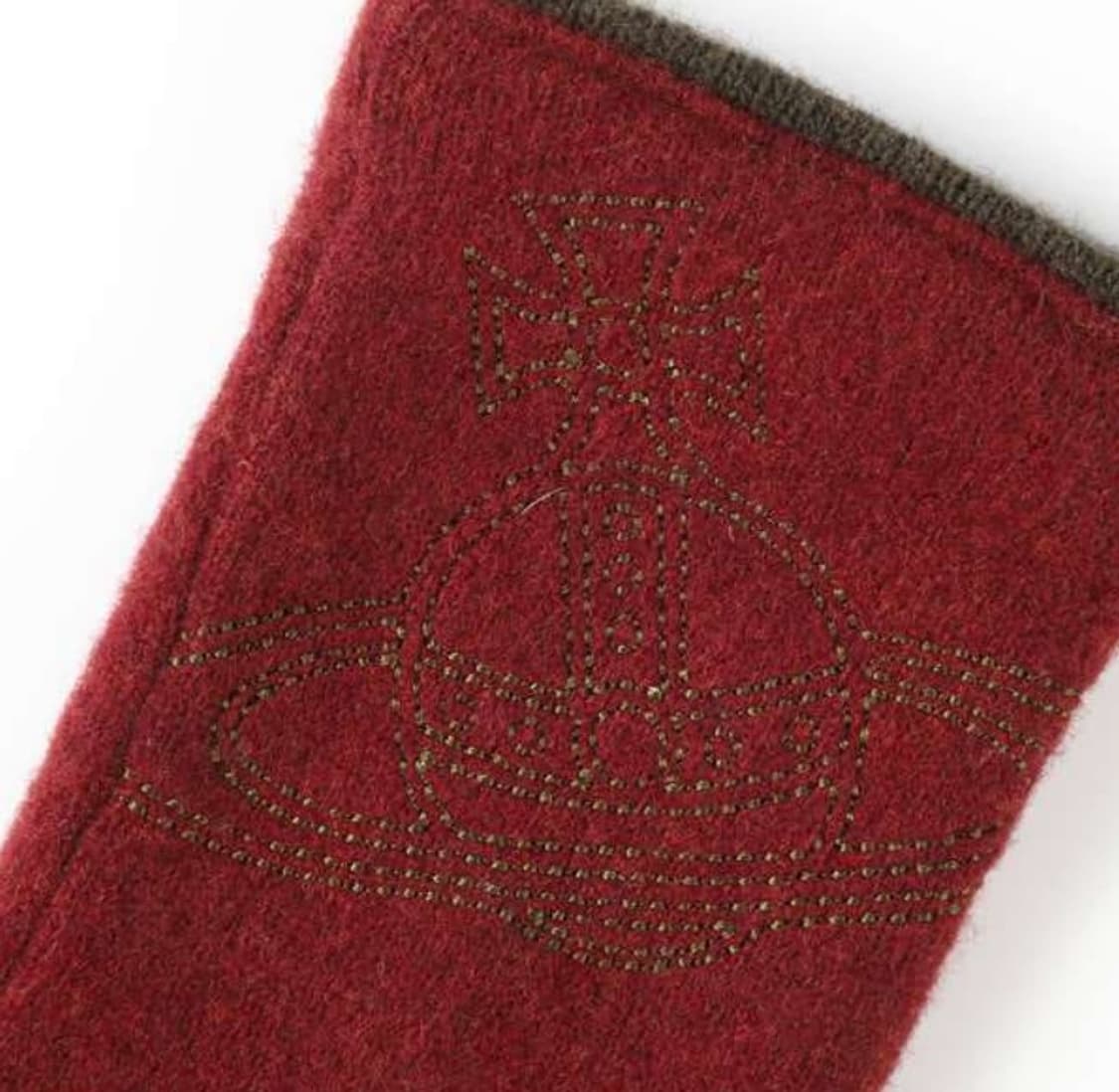 비비안 웨스트우드 빅 orb 자수 울장갑 / 와인 (새상품) 상품이미지3