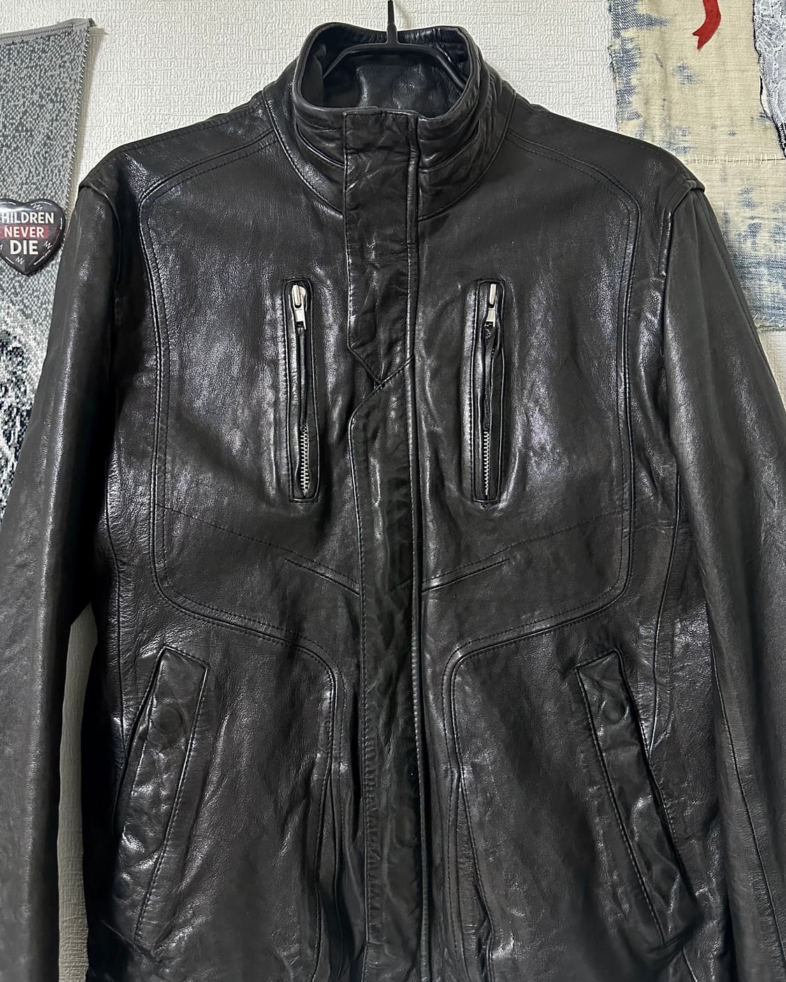 이탈리안 램스킨 웨스턴스타일 하이넥 램스킨 자켓 상품이미지2