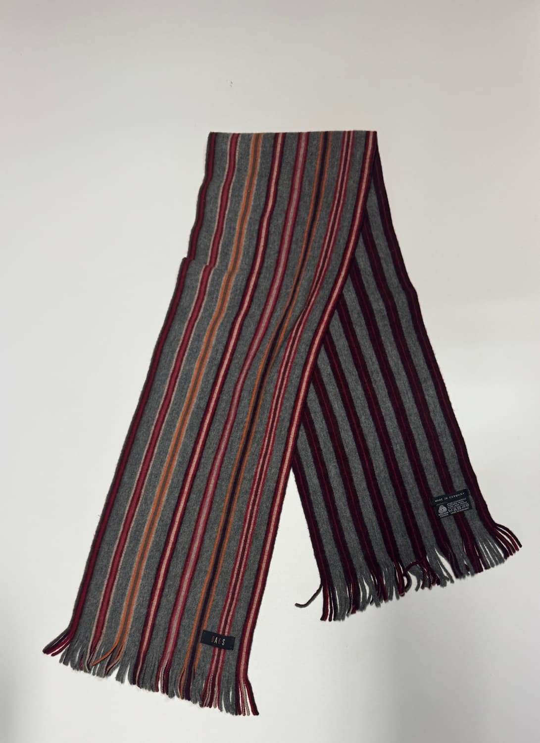 닥스 daks 독일 메이드 고급 스트라이프 비건 울 머플러 상품이미지1