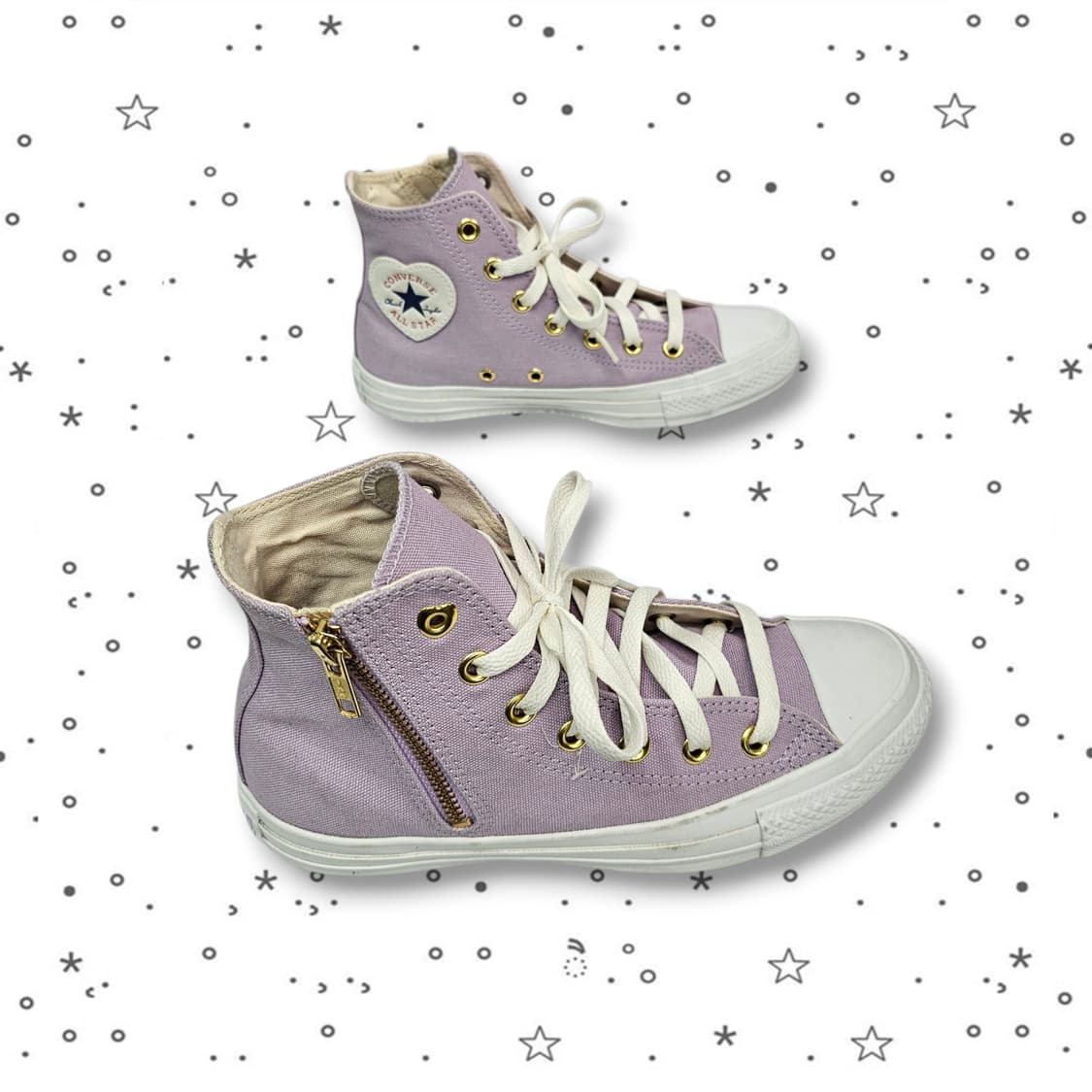 240 CONVERSE 컨버스 하이 하트패치 라일락 스니커즈 상품이미지3