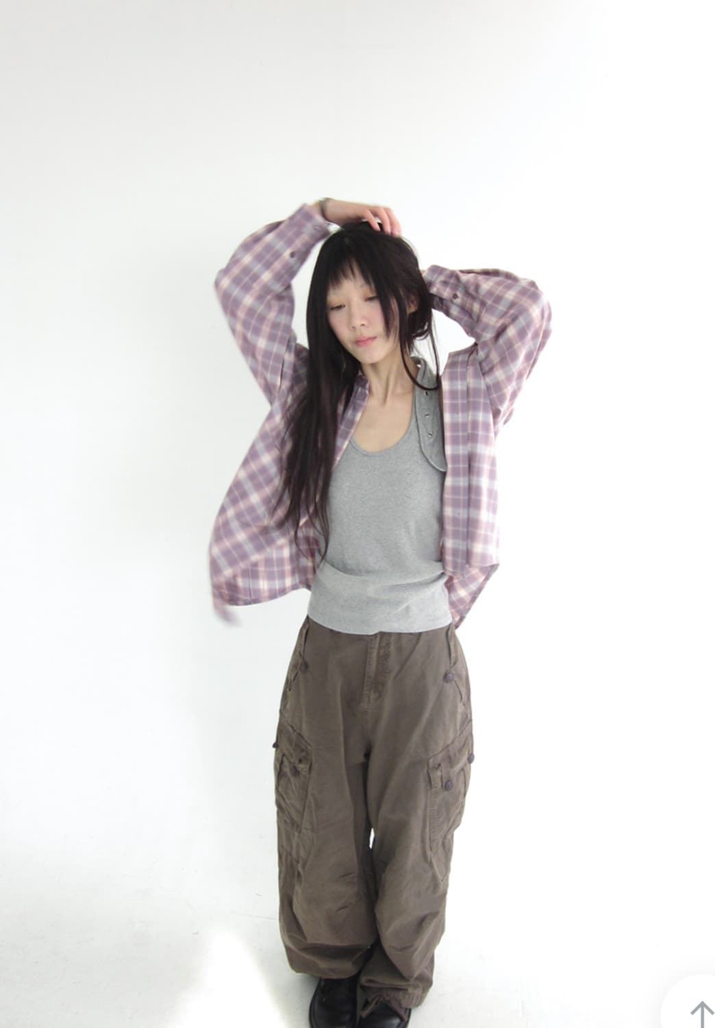 당일배송) 히피디피 스냅 홀터 슬리브리스 나시 그레이 상품이미지3