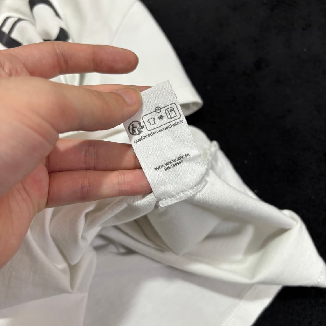 우먼XS A.P.C. 아페쎄 화이트 빅로고 반팔티 상품이미지5