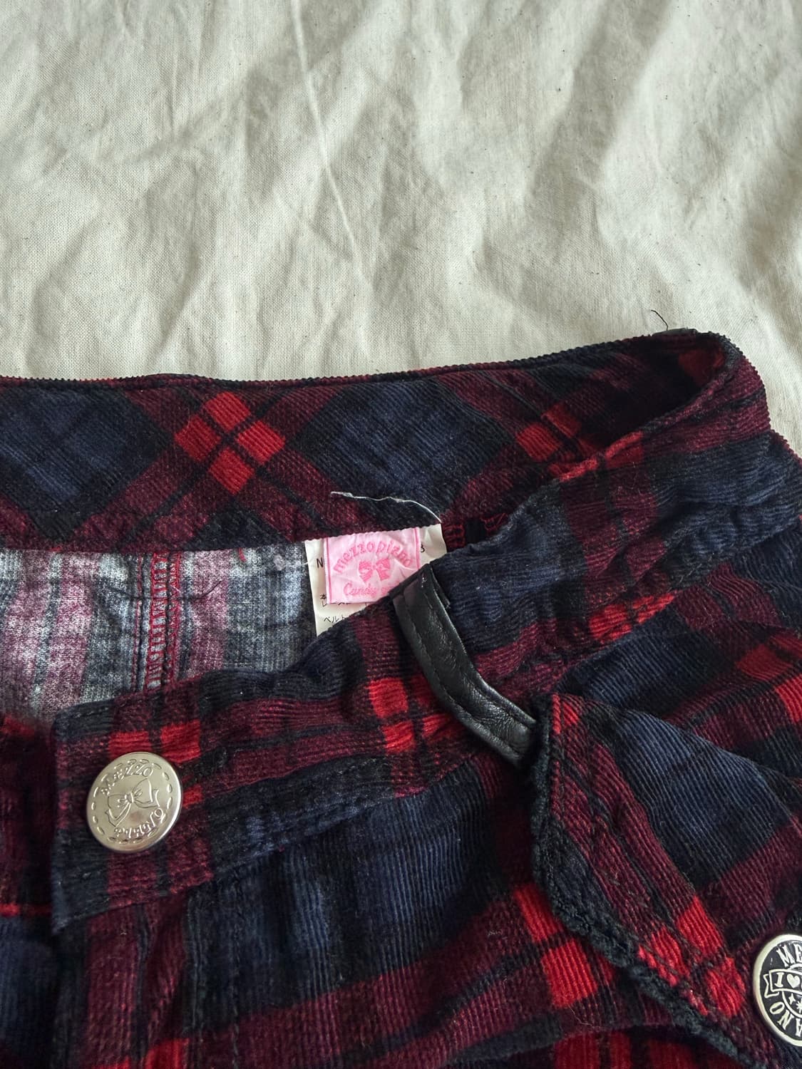 메조피아노 캐캐체 갸루 펑크 코듀로이 미니 스커트팬츠 상품이미지8