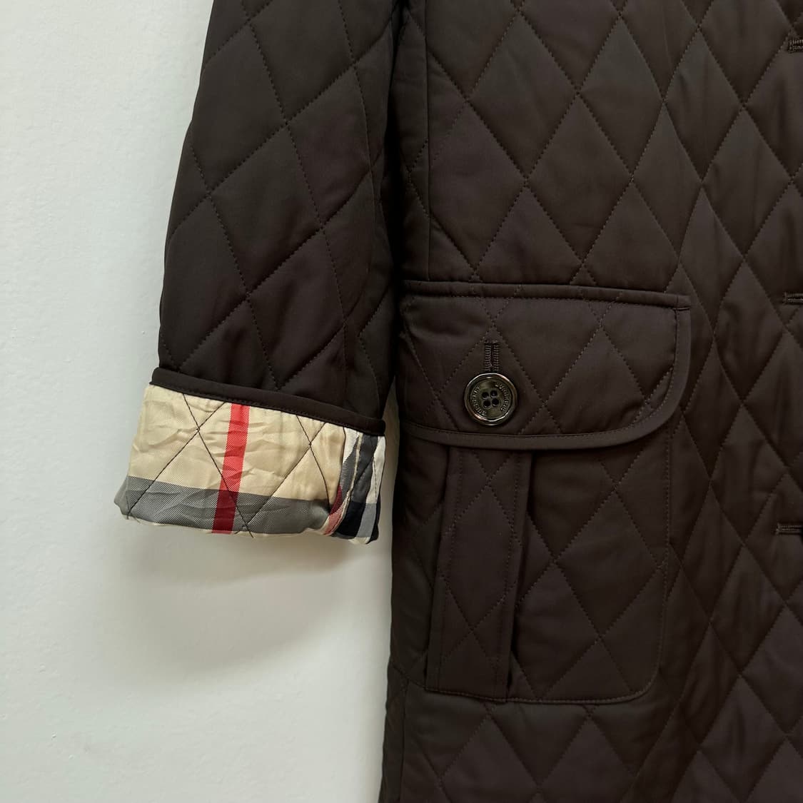 버버리 체크 후드 퀼팅 코트 상품이미지6