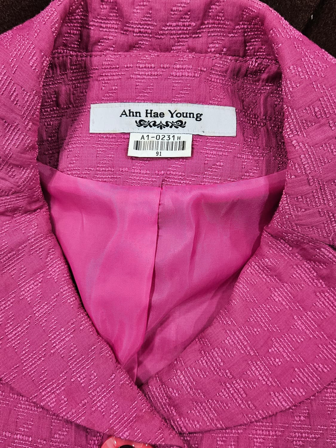 안해영(AHN HYO YOUNG)디자이너 핑크색 부티끄 자켓 상품이미지2