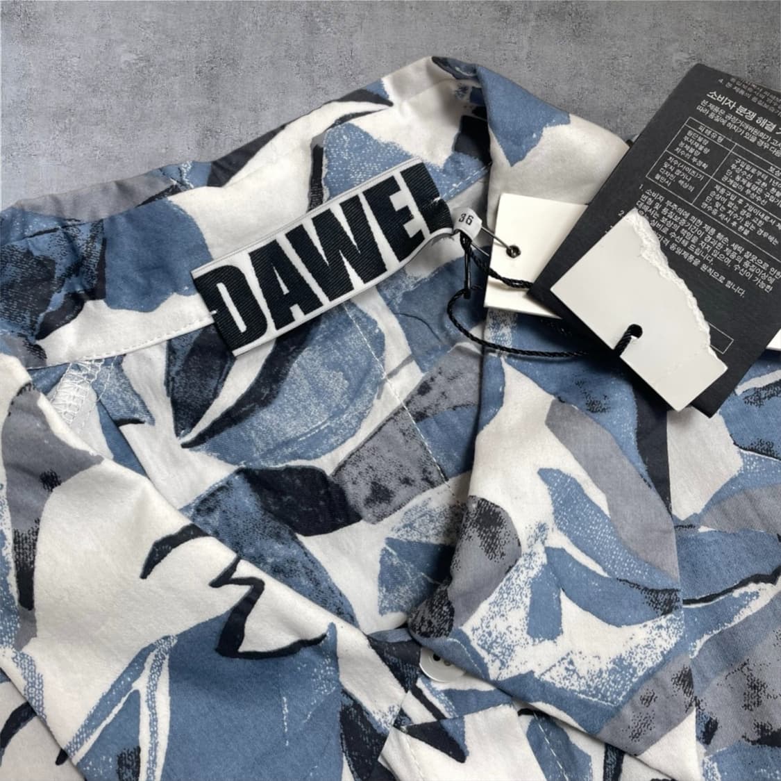 다웨이 DAWEI 블루 플라워 프린트 벌룬 원피스 36 상품이미지3