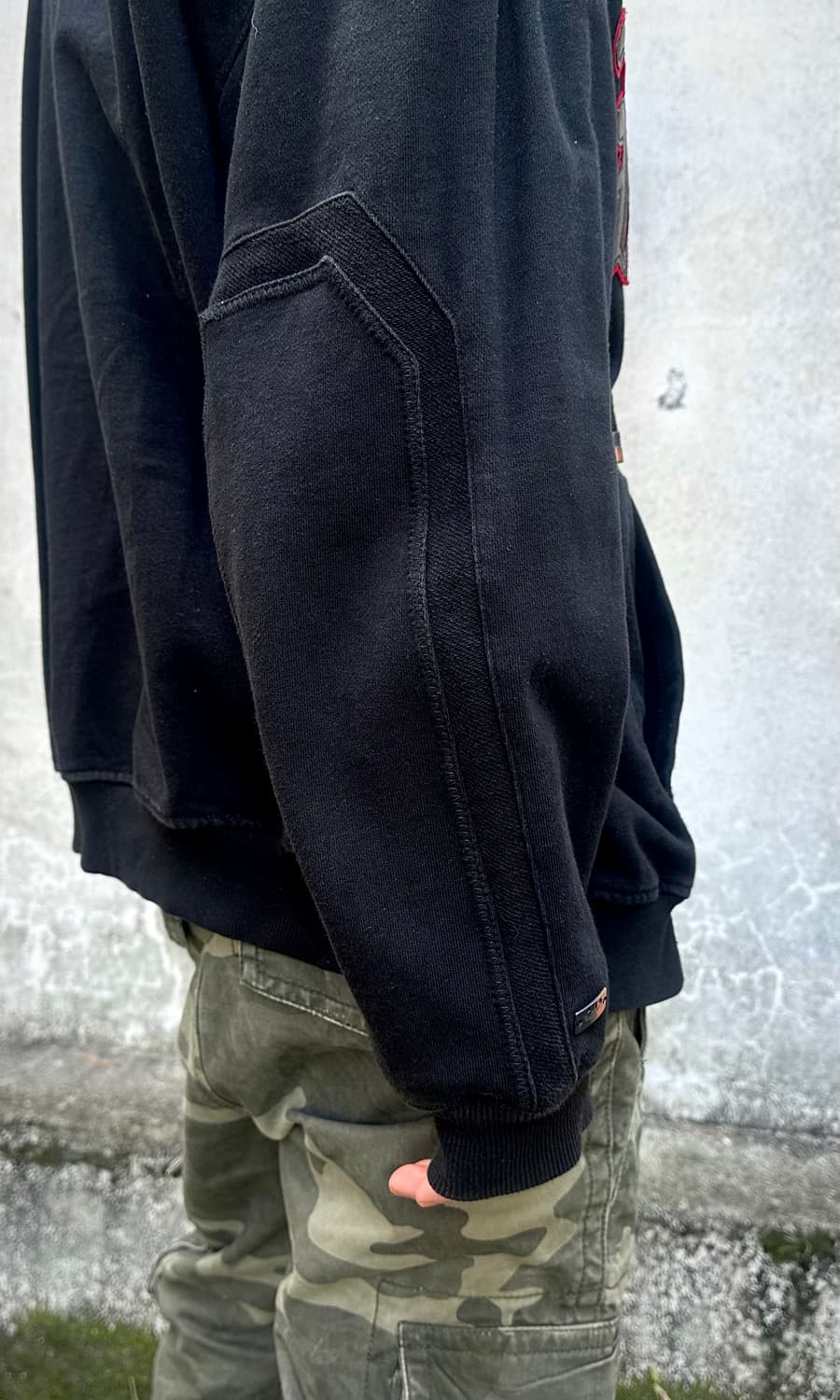 펠레펠레 90‘s 로고 레더패치 헤비스웨트 후드집업 xl 상품이미지7