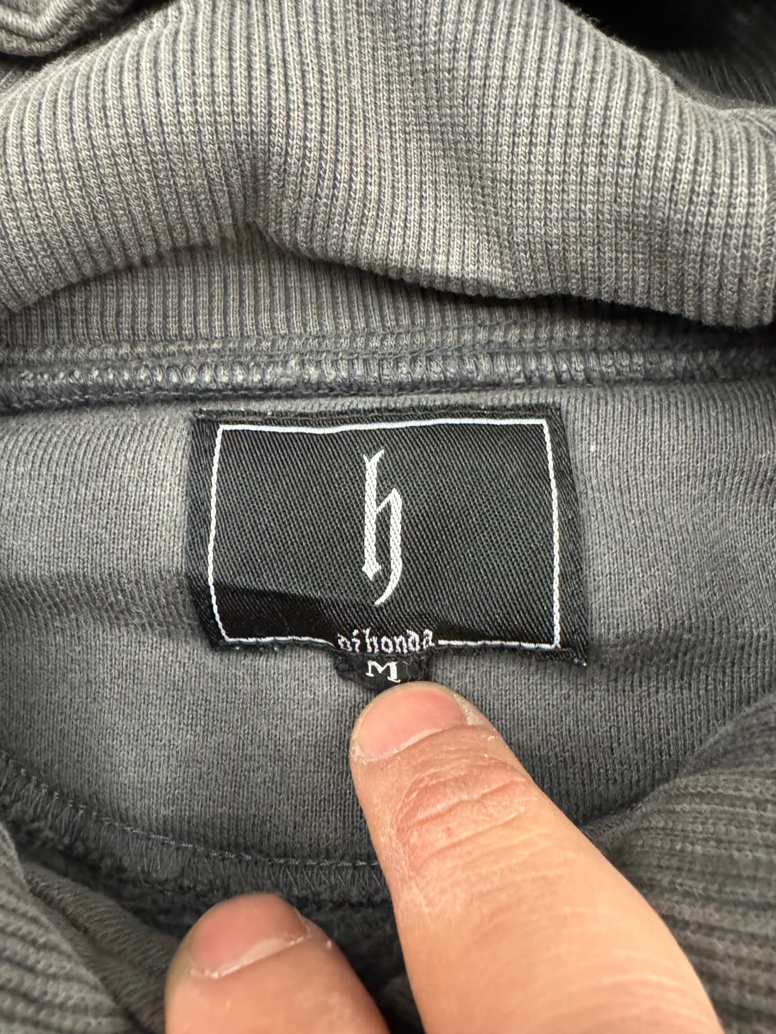 M)DJ Honda 빈티지 플리스 사이드 panel 디테일 차콜 후드집업 상품이미지4