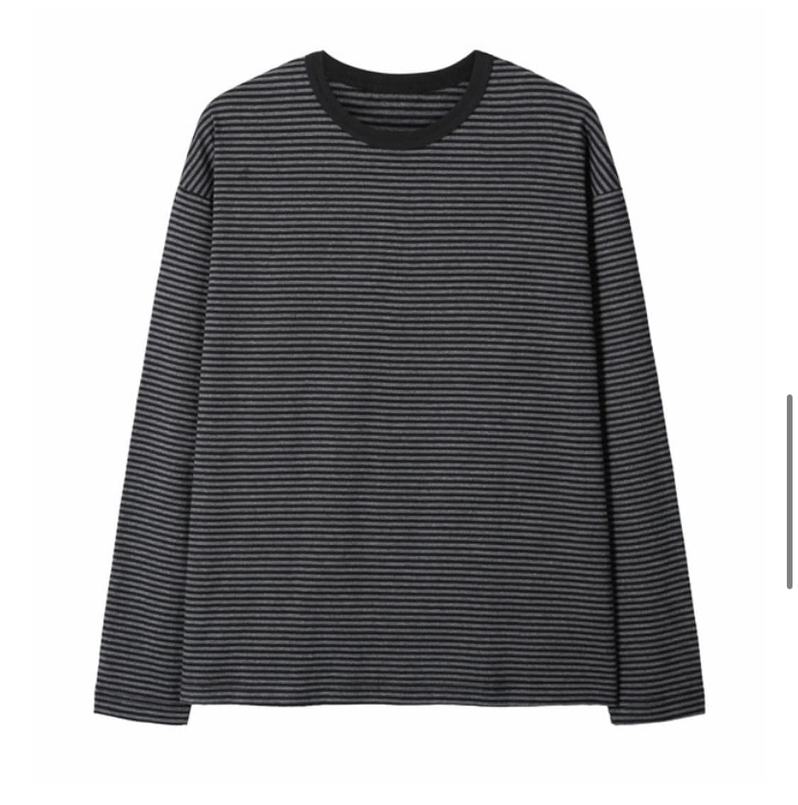 로기 스트라이프 롱 슬리브 차콜,브라운 M 상품이미지1