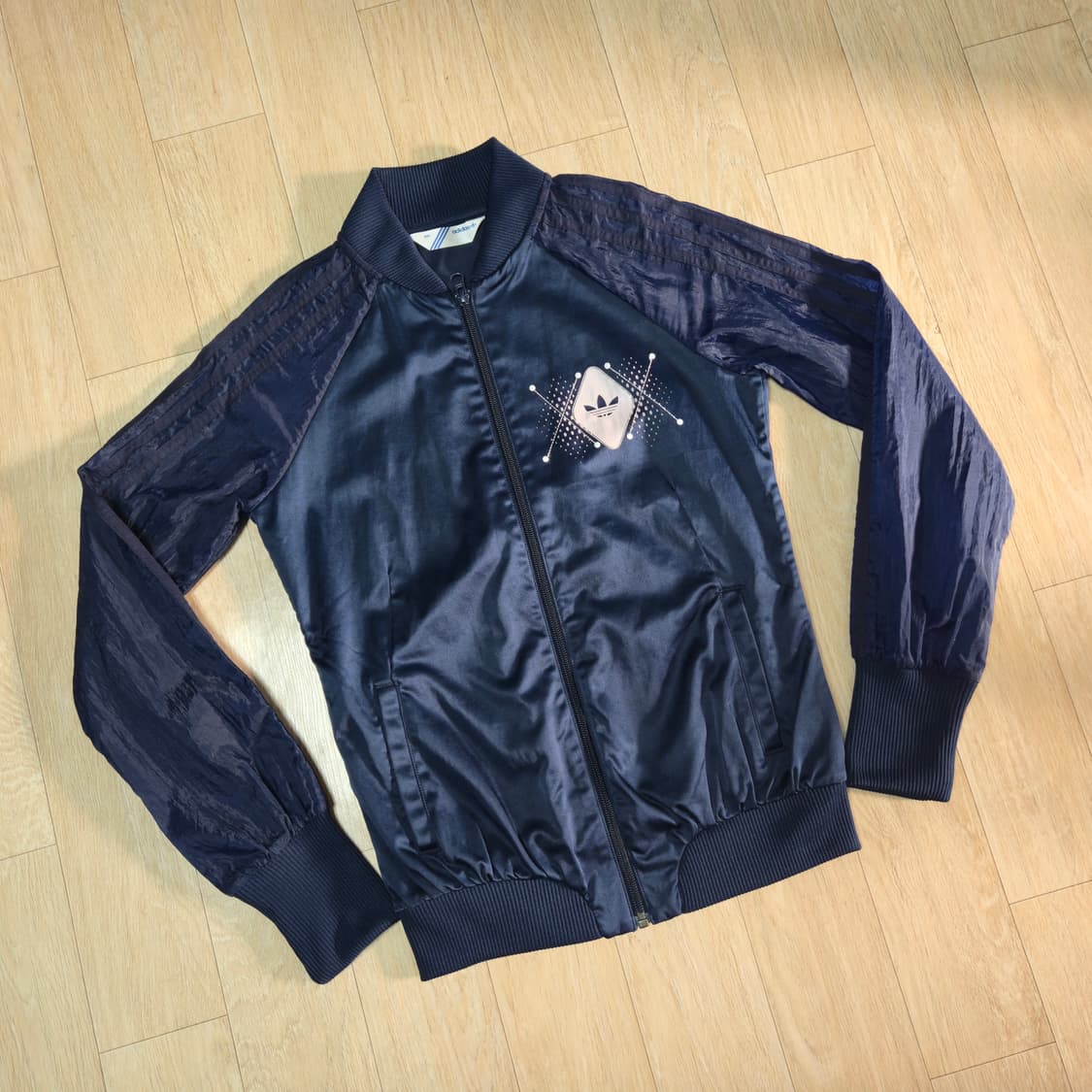 85) 아디다스 네이비 사틴 져지자켓 트랙탑 상품이미지1