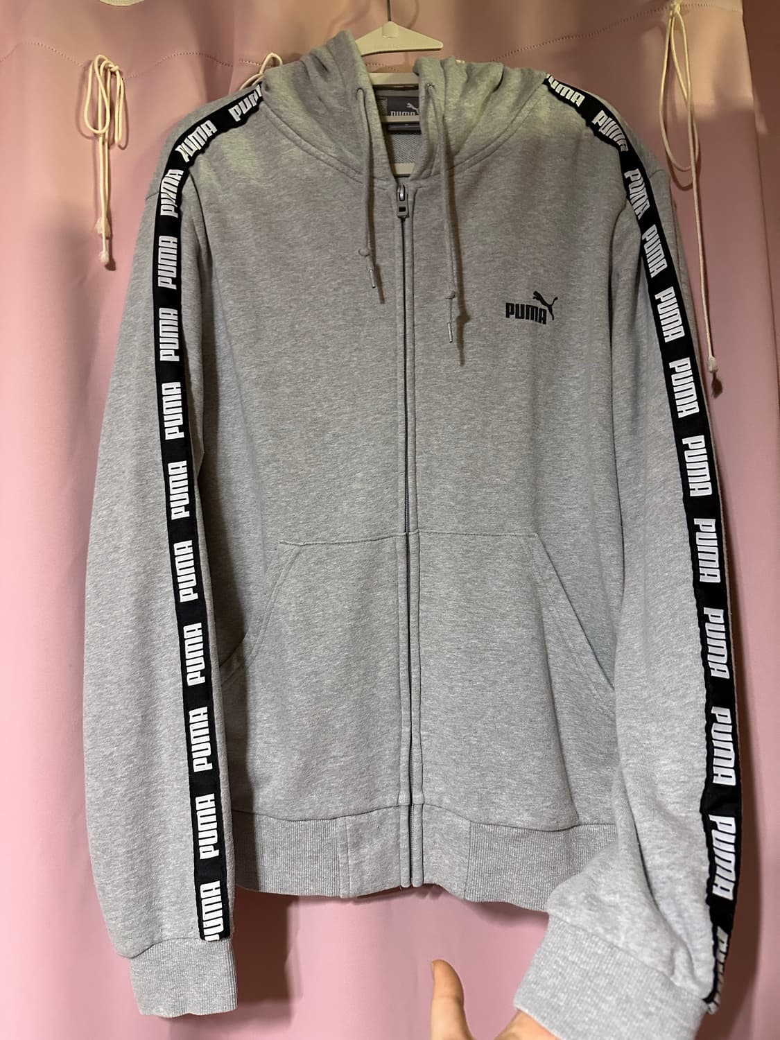 퓨마 후드집업 퓨마 회색 푸마 후집 푸마 테이프 후드집업 그레이 상품이미지3