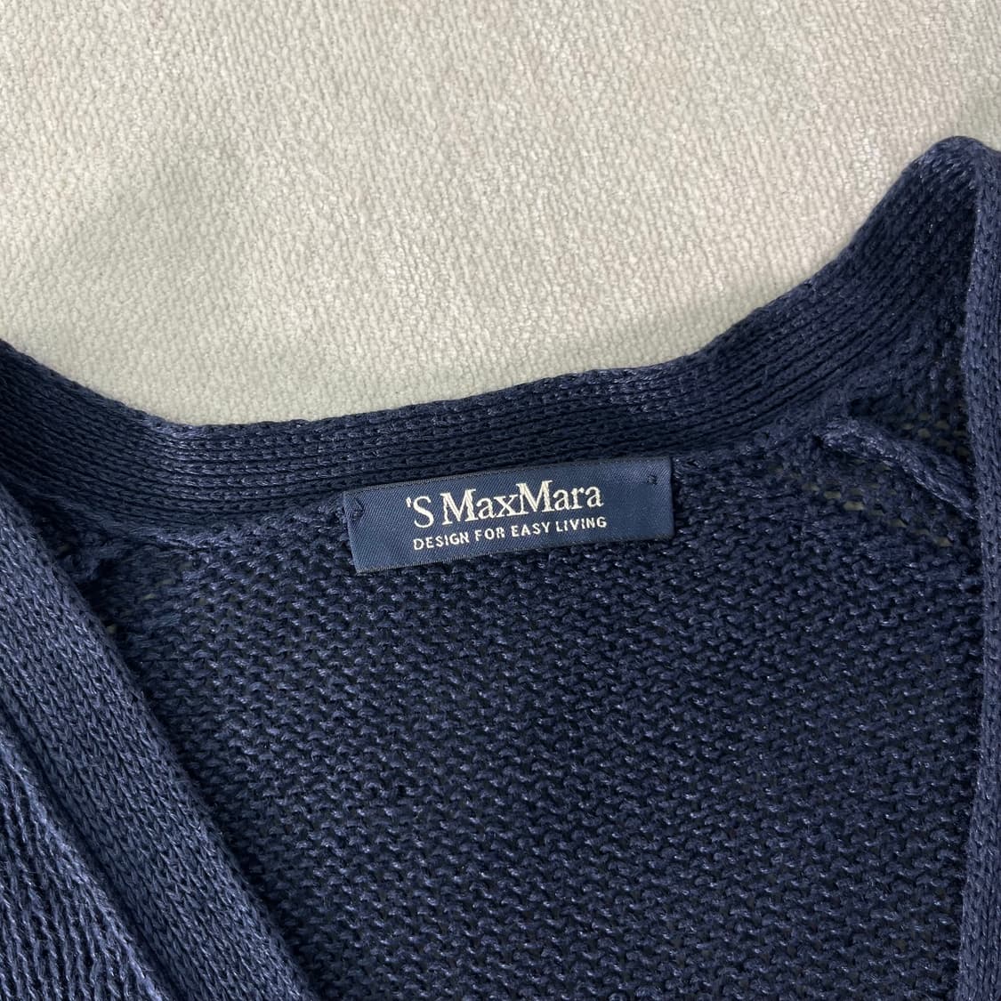 W 95 막스마라 린넨 네이비 롱 가디건 상품이미지2