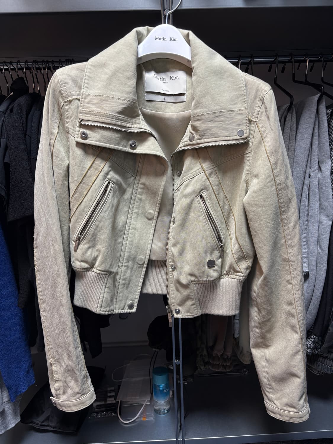 마뗑킴 컬러 믹스드 슬림 봄버 점퍼 S 상품이미지2