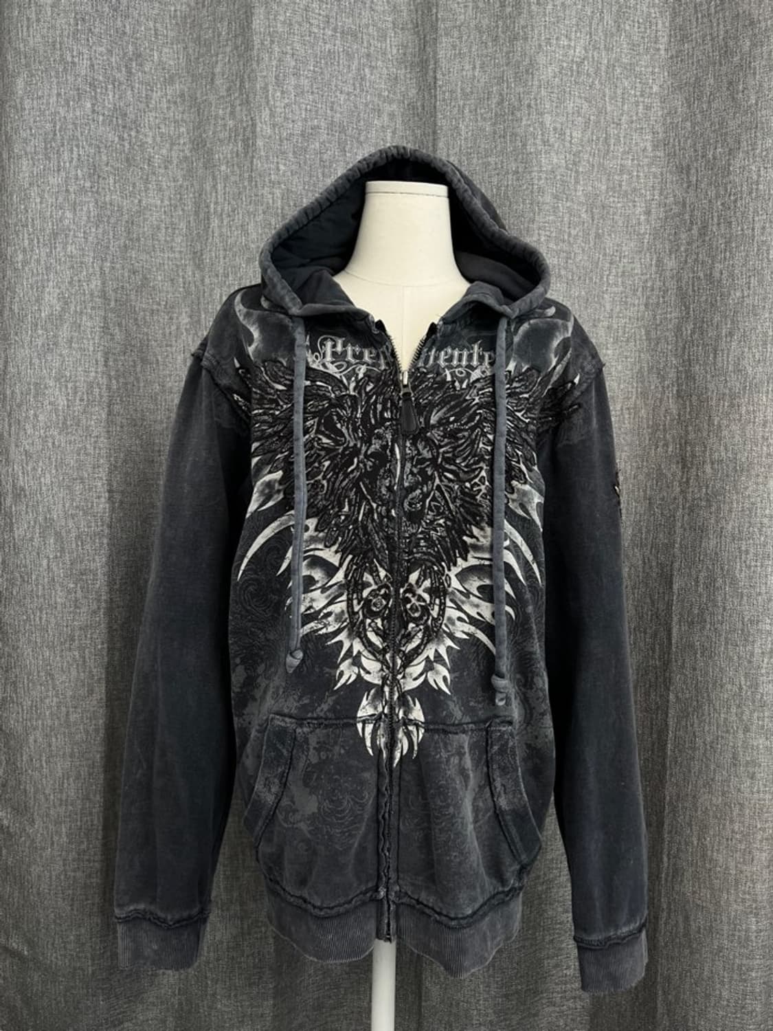 빈티지 프린팅 후드 집업/#3526 상품이미지4