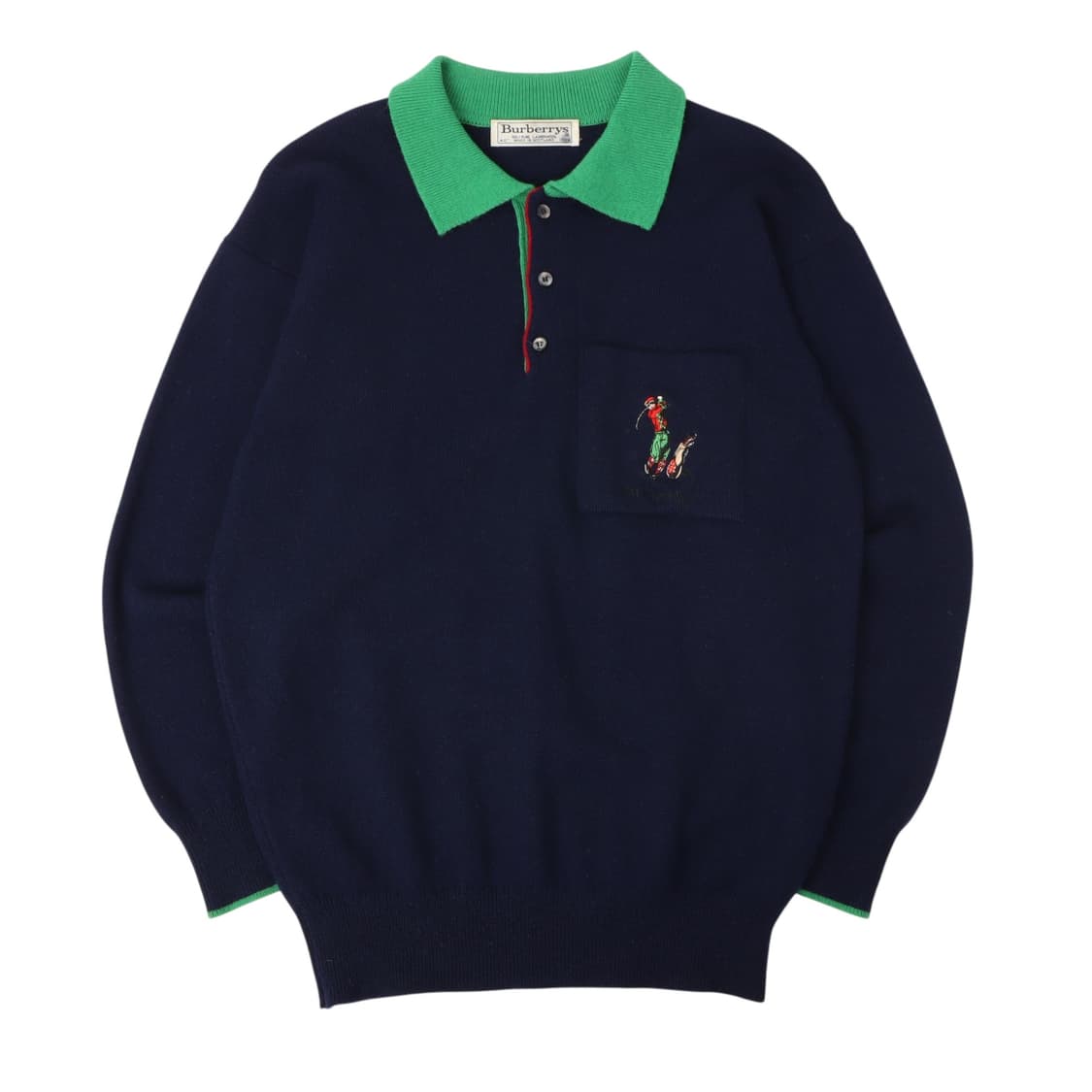 버버리 골프스윙 로고 버튼업 카라 울 니트 상품이미지1