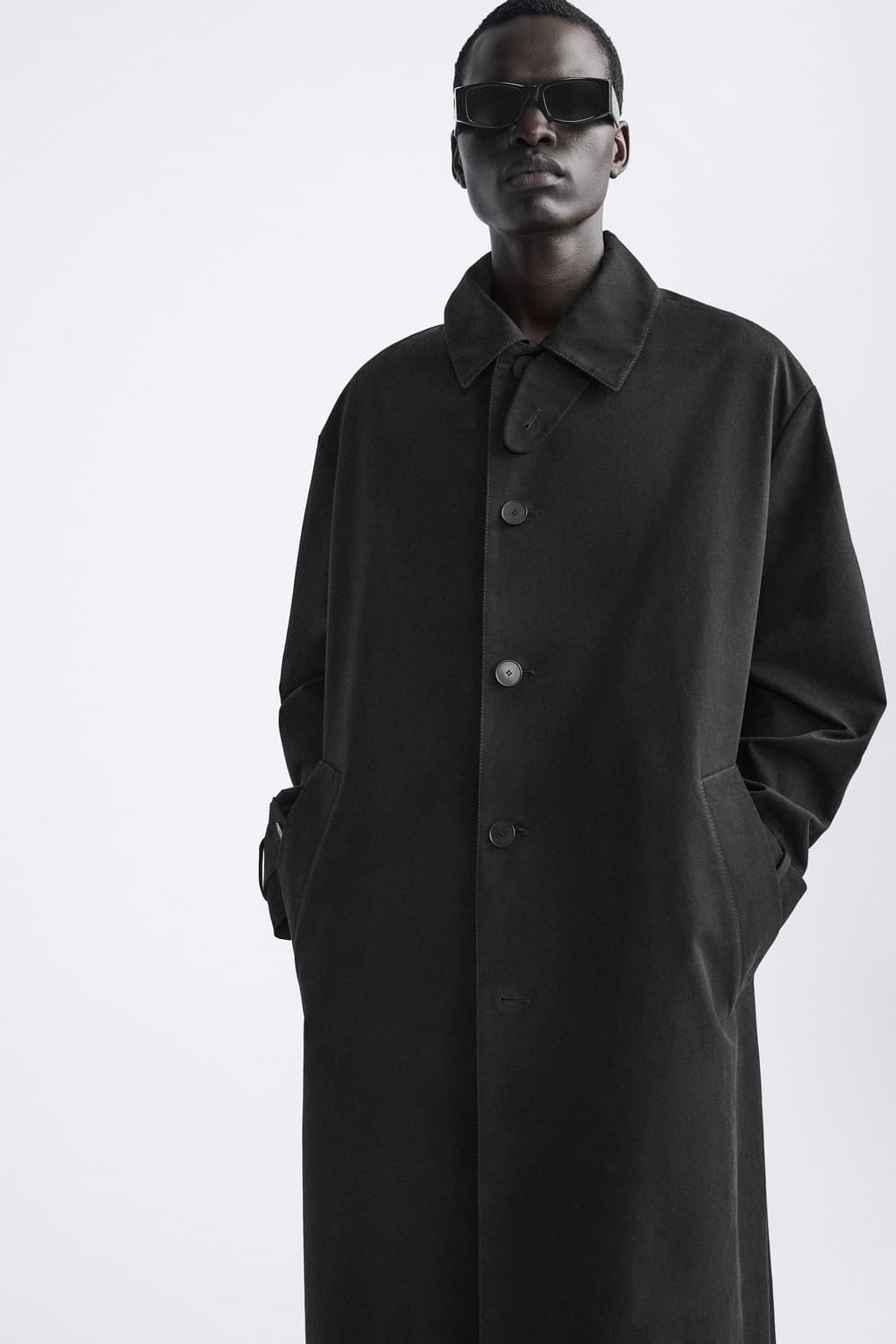 자라/ 롱 트렌치 코트 블랙/ L 상품이미지3