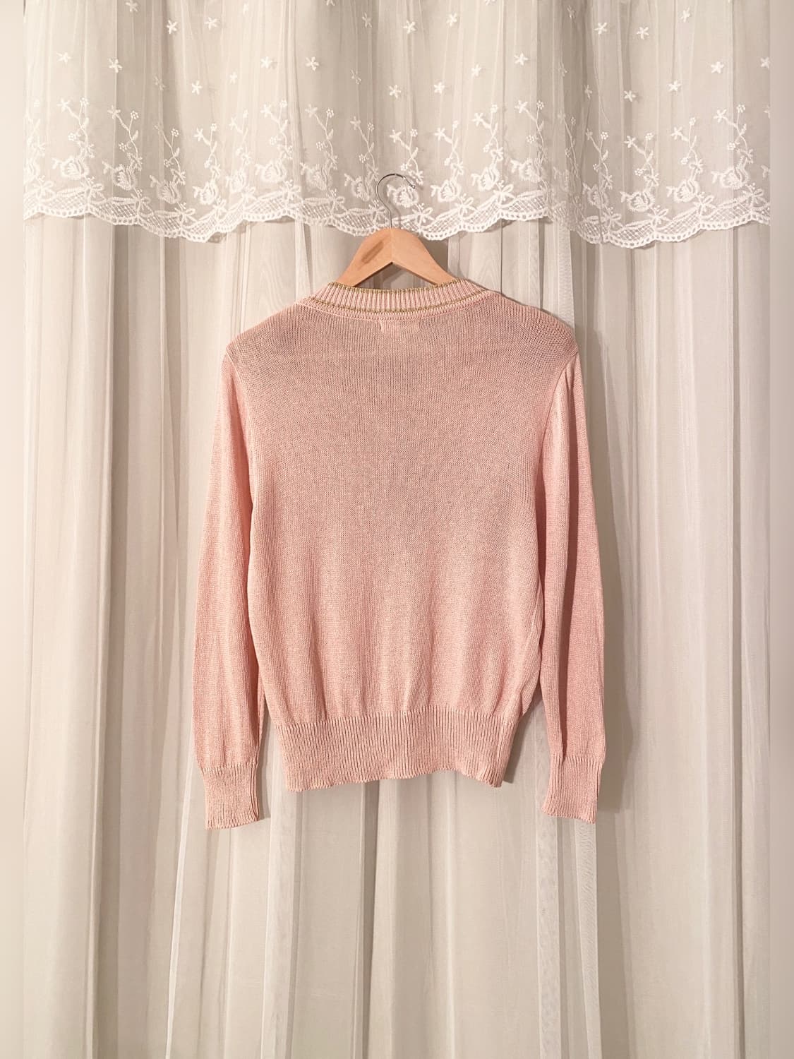 Vintage Soft Pink Gold Button Cardigan 상품이미지4