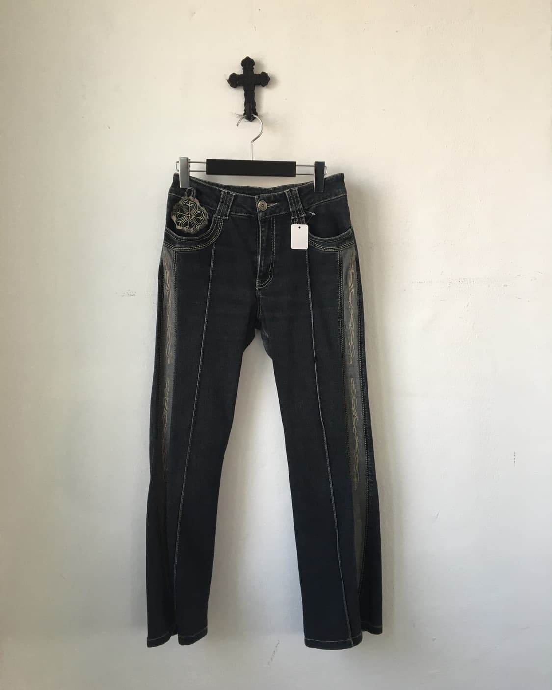 Side embroidery point cotton pants 상품이미지2