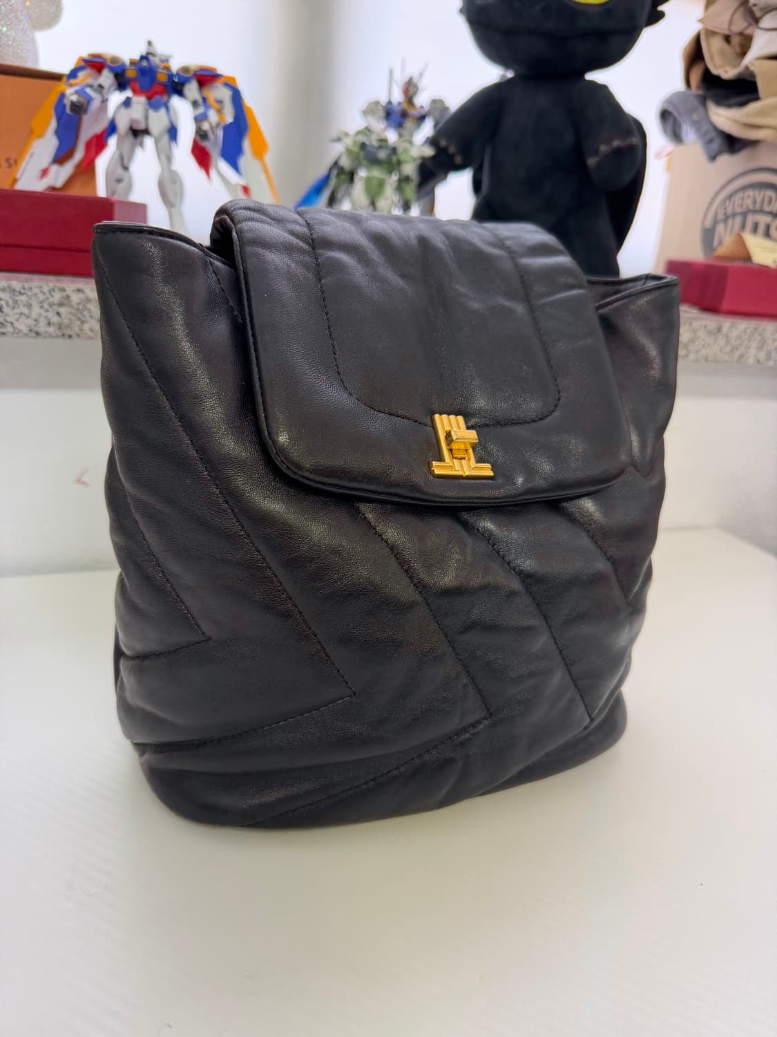 정품) 랑방 컬렉션 한섬 블랙 레더 체인 백팩 상품이미지2