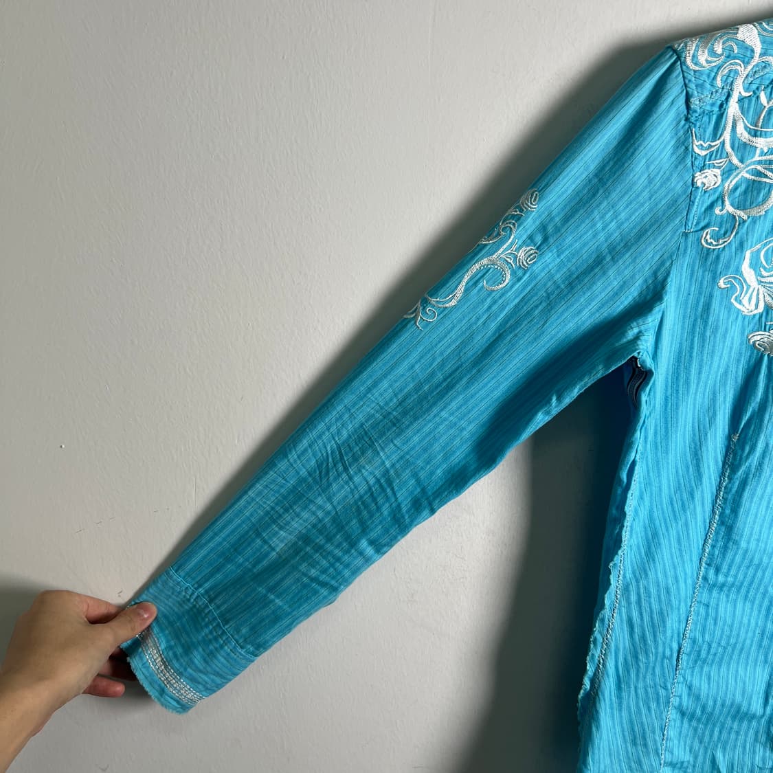 usa vtg 빈티지 자수 블루 웨스턴 셔츠 S 상품이미지7