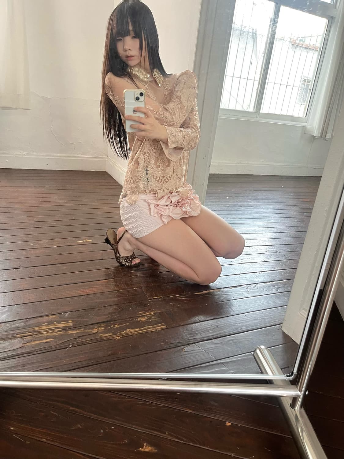 레이스 디테일 셔츠 상품이미지1