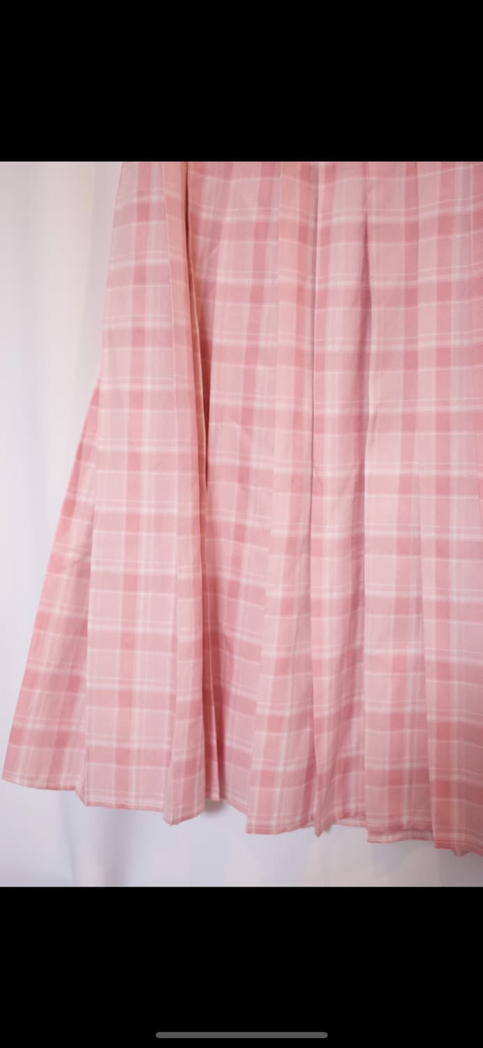 모리걸 핑크 체크 롱 스커트 상품이미지4