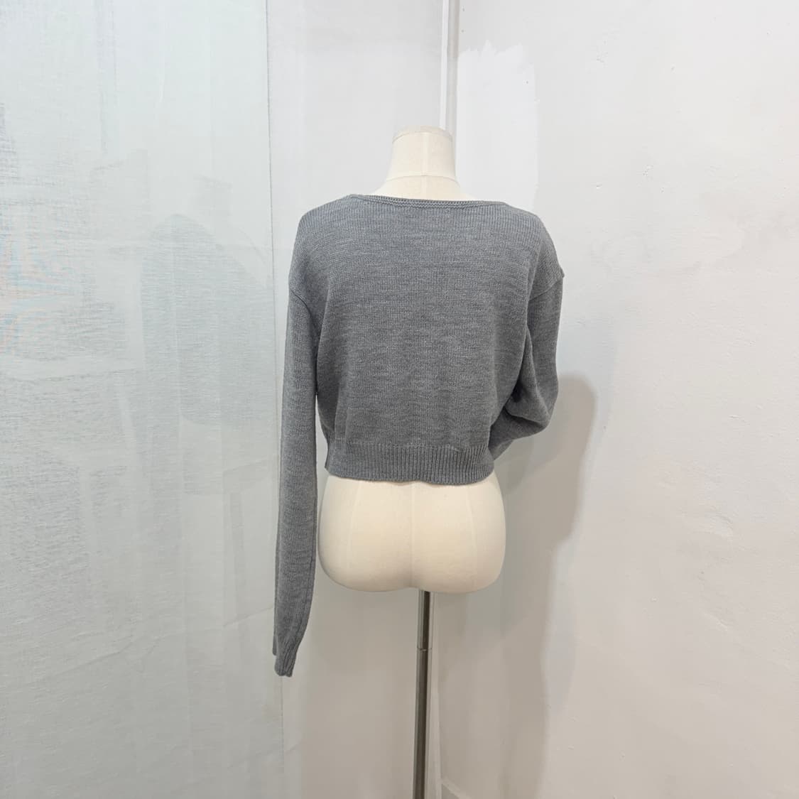 어텀베이지 그레이 랩형식 긴팔가디건 니트 4309 상품이미지5