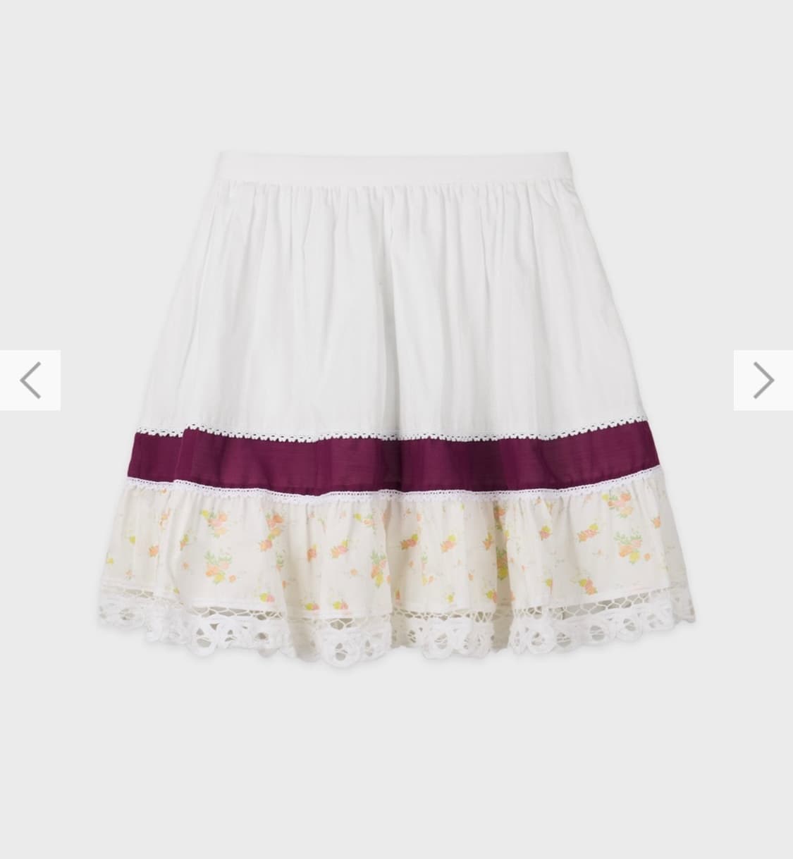 Sinoon SN Floral Mix Skirt 크림 상품이미지1