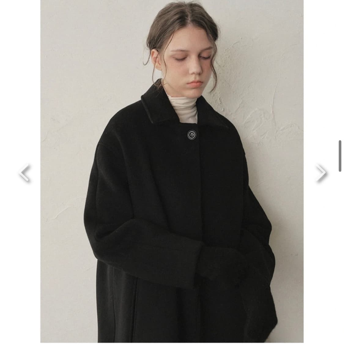 오로 닛트 오버핏 울코트 상품이미지3