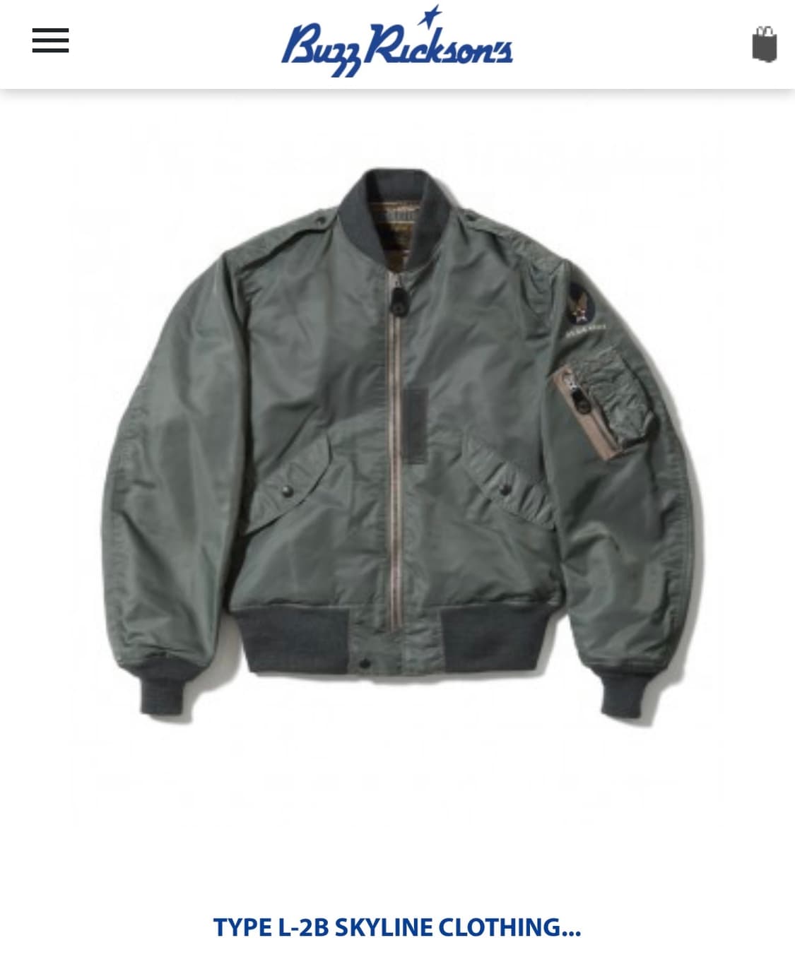 Buzz ricksons 버즈릭슨 ma-1 세이지그린 M 상품이미지1