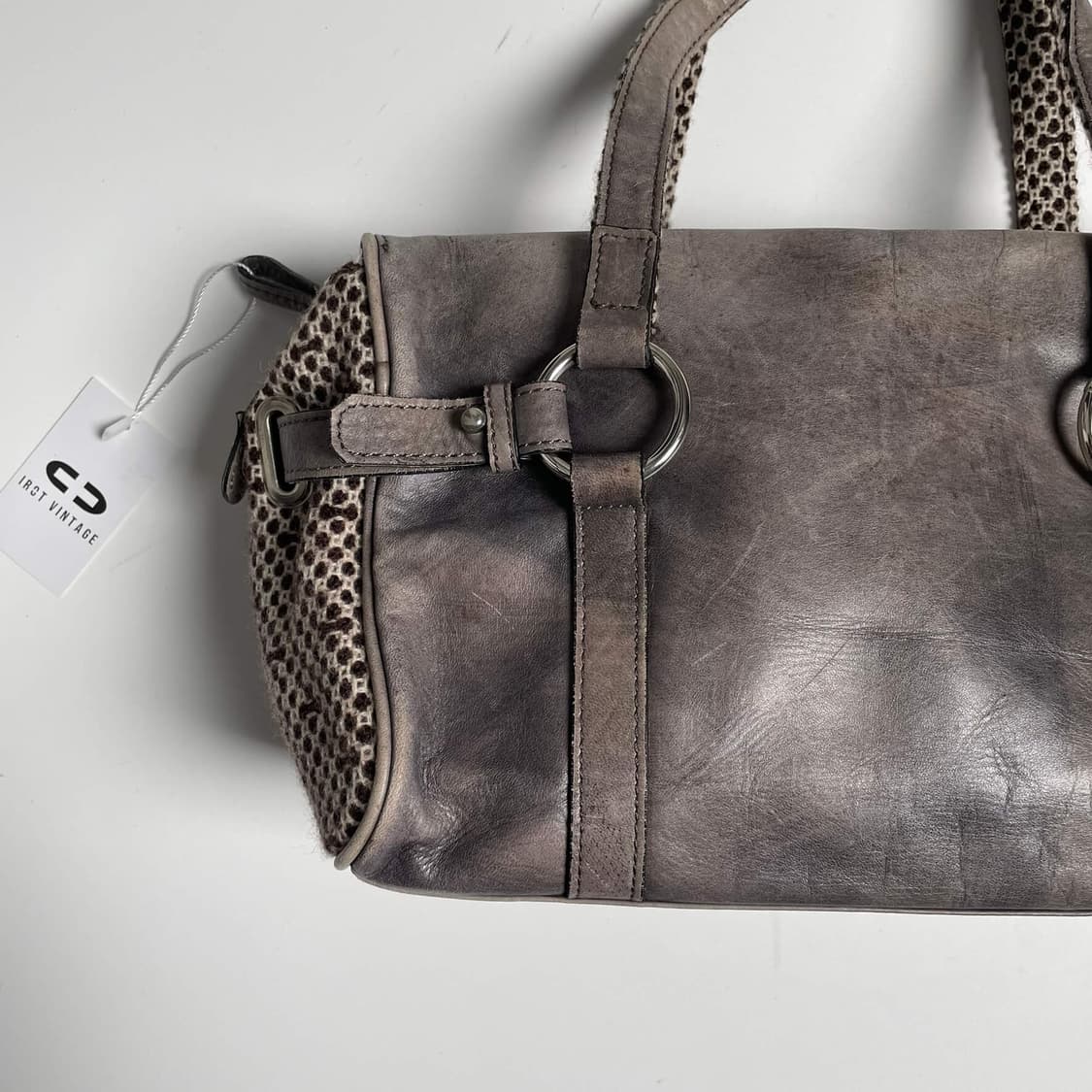 cuir jouer cube 레더 도트 패브릭 백 상품이미지3