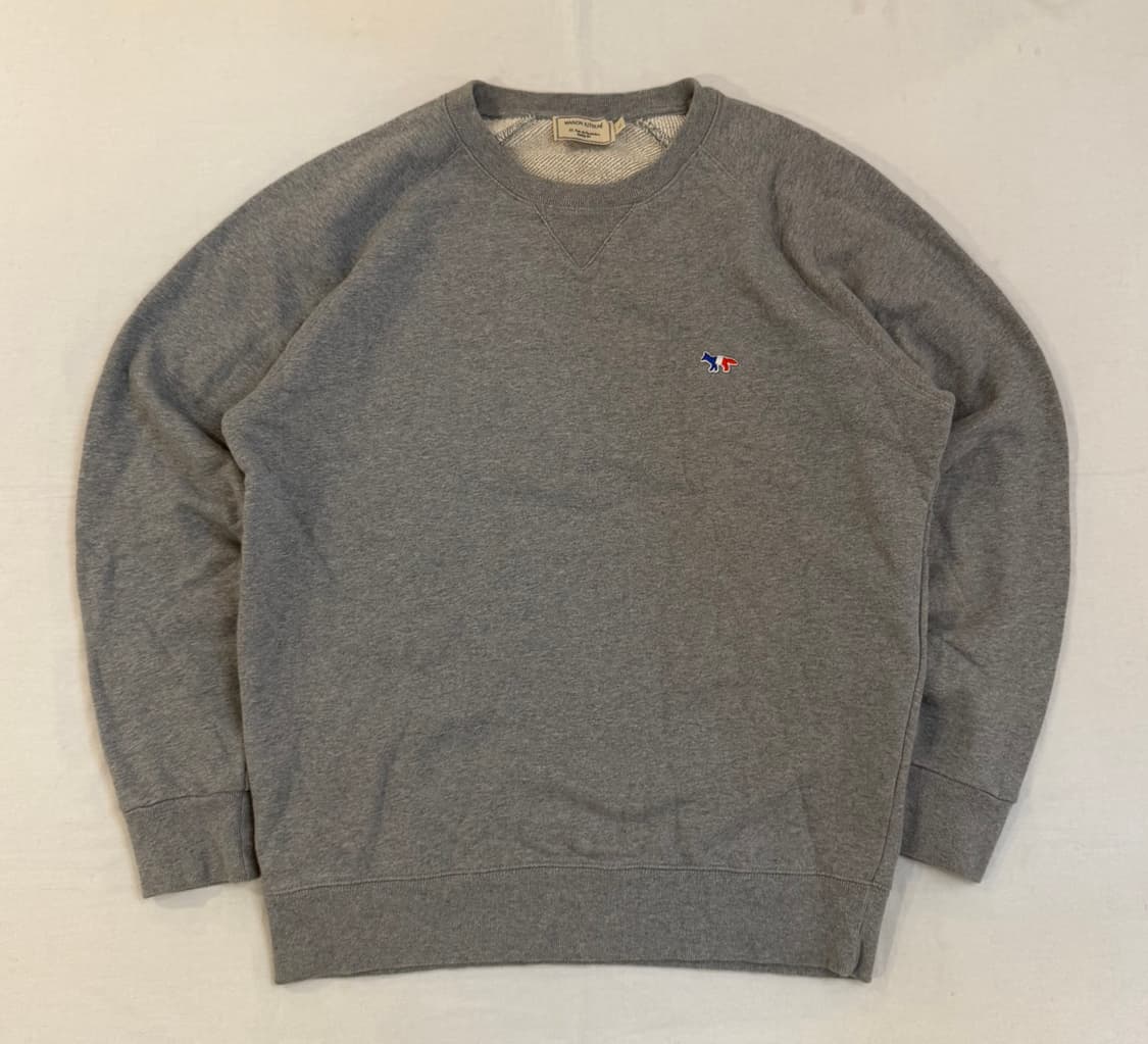 메종키츠네 트리컬러 폭스 패치 맨투맨 그레이 상품이미지1