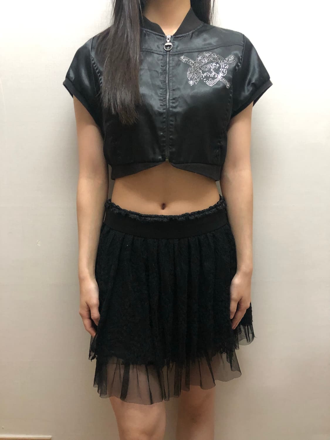 빈티지 mlb 블랙 스컬 크롭 점퍼 상품이미지7