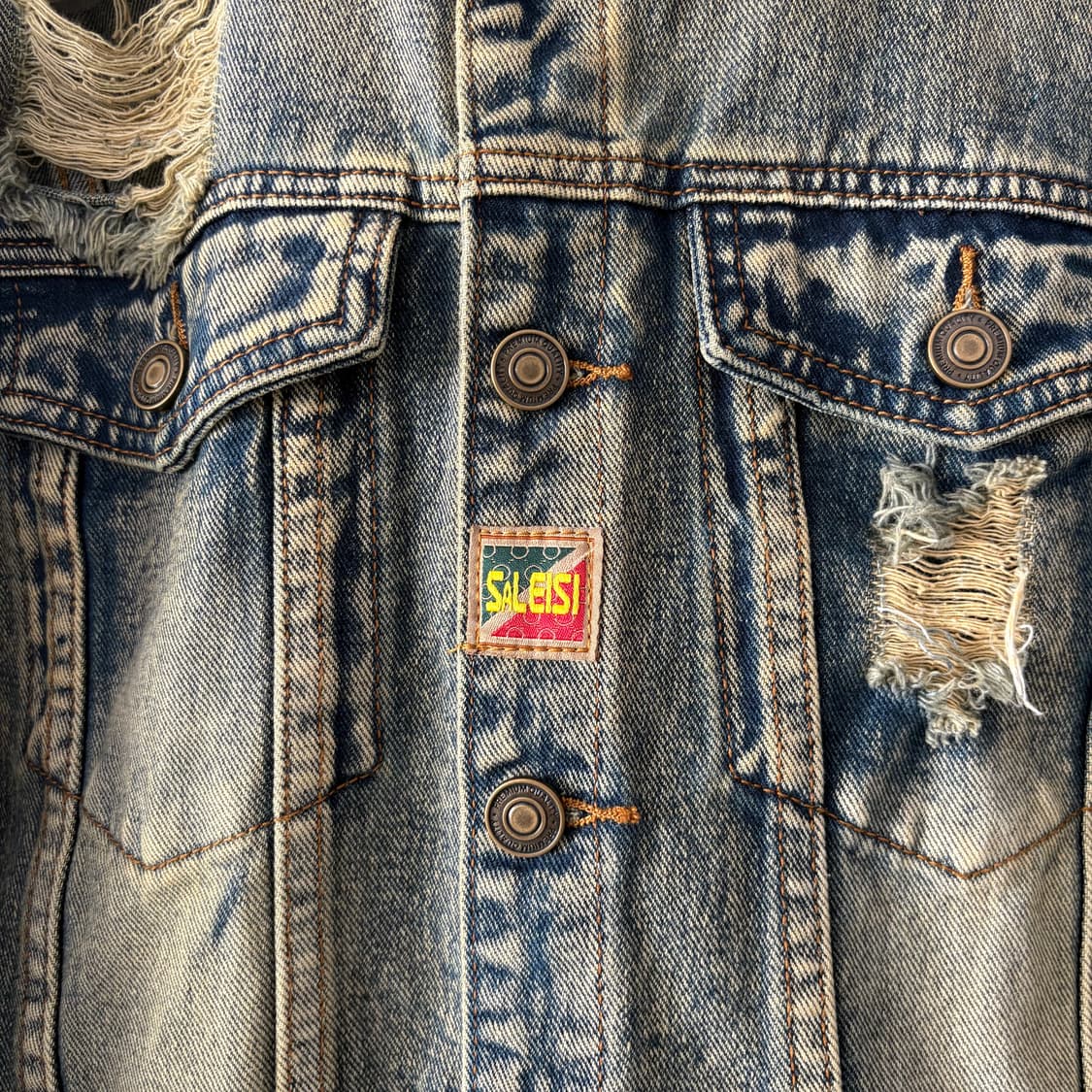 빈티지 워싱 & 디스트레스 데님자켓 상품이미지3