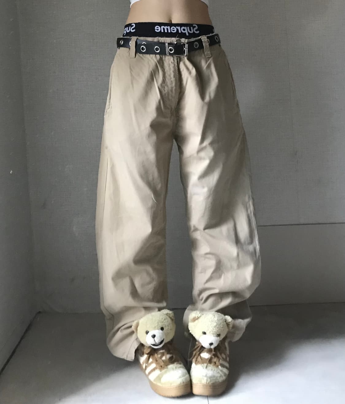 디젤 베이지 와이드 워크팬츠 상품이미지1