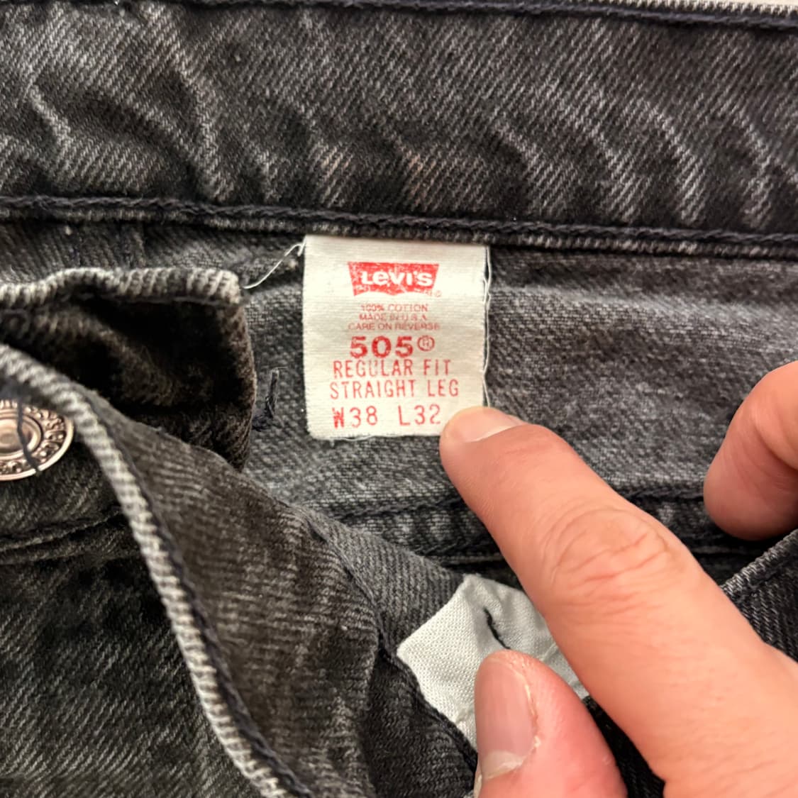 [38/32] USA🇺🇸 리바이스 505 오렌지 탭 블랙 흑청 상품이미지4