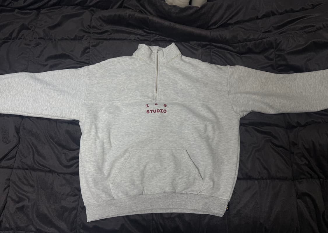 아이앱 스튜디오 하프 집업 오트밀 버건디 XL 상품이미지5