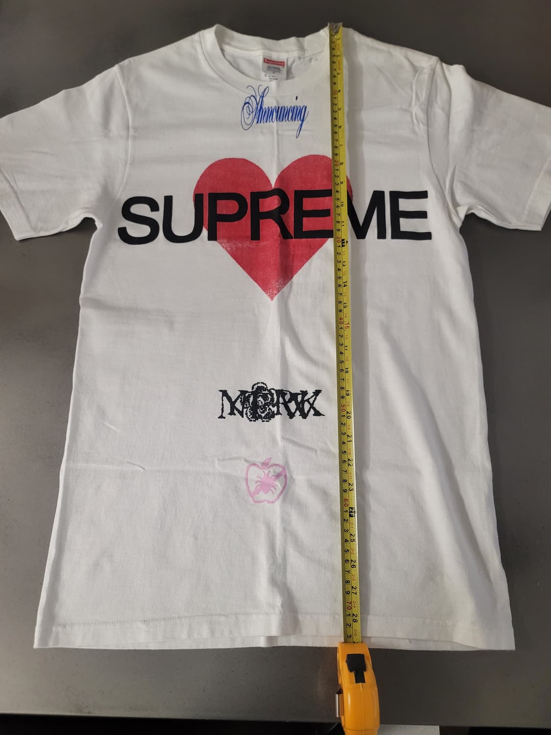 슈프림 어나운싱 티셔츠 화이트-25SS(L size+S size 2장) 상품이미지7