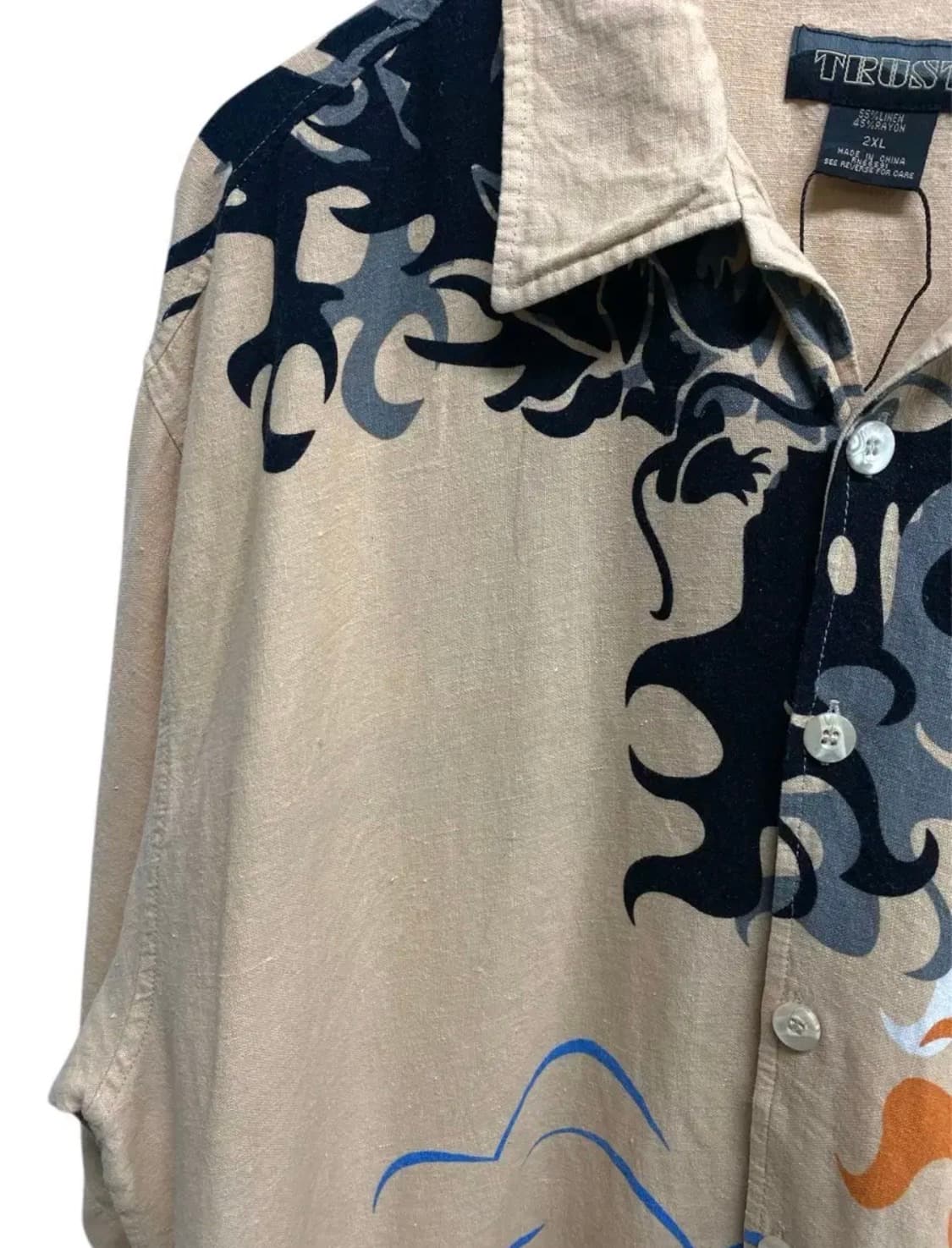 오리엔탈 드래곤 TRUST 프린트 셔츠- 2XL 상품이미지4