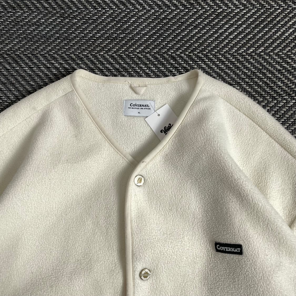 커버낫 미니멀 후리스 가디건 아이보리y 2898 상품이미지6