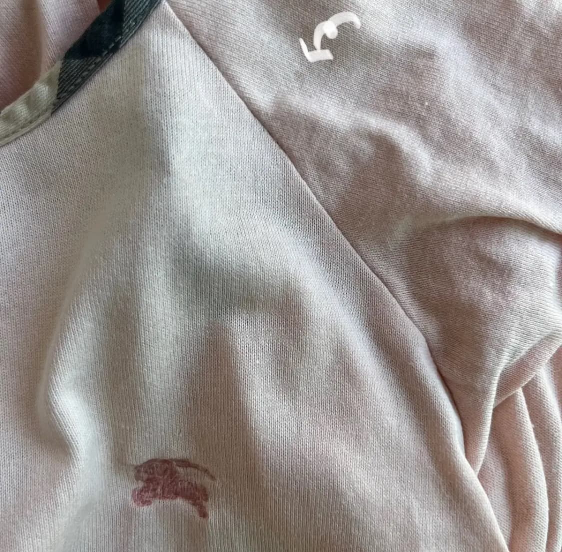 빈티지 버버리 페일핑크 핀터깔 브랜디멜빌깔 복숭아 퍼프 슬리브리스 반팔 상품이미지2